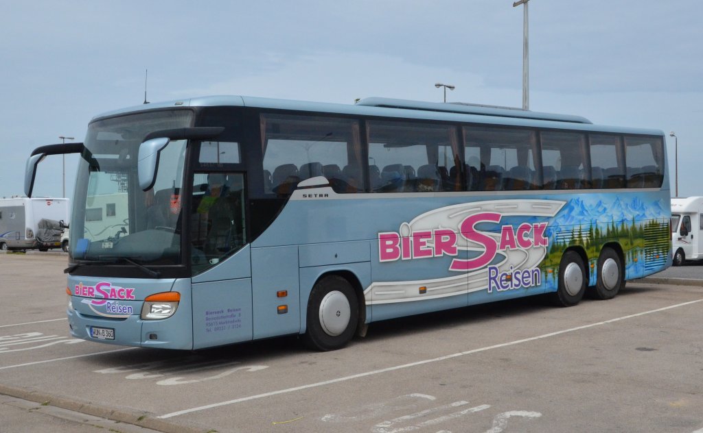 Setra  S 416 GT HD Reisebus von BierSack Reisen in Dieppe/Frankreich  gesehen am  26.05.2013.
