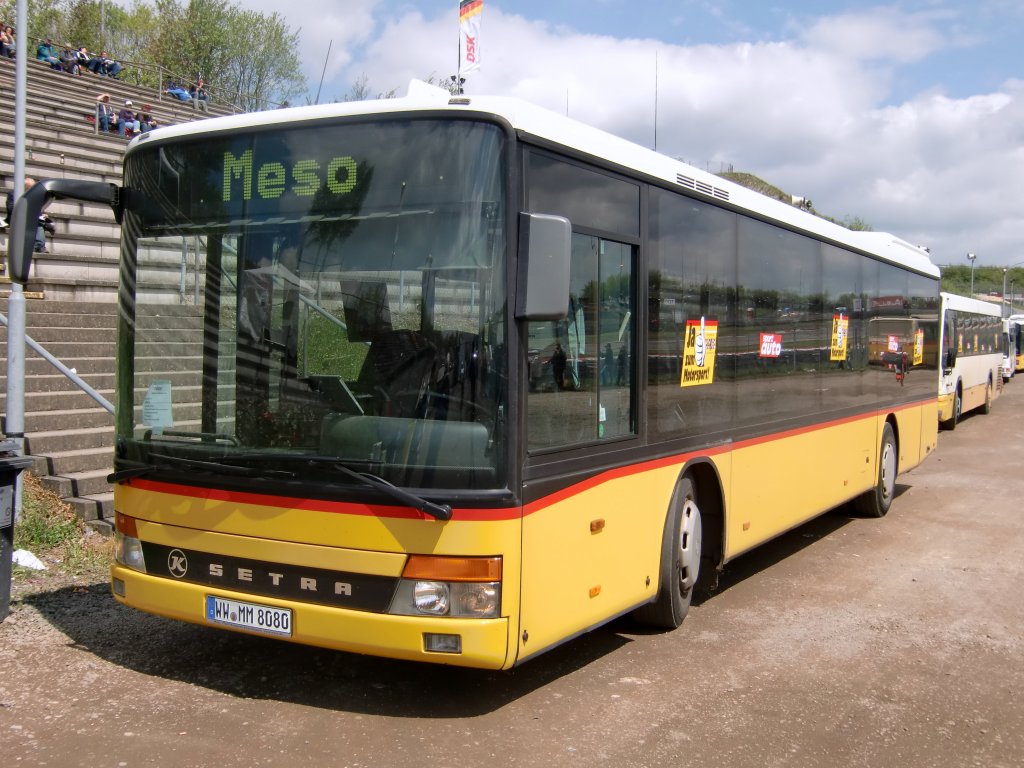 Setra S315 NF von Meso Reisen als Shuttelbus beim 24h Rennen auf dem Nrburgring. Aufgenommen am 16.05.2010.