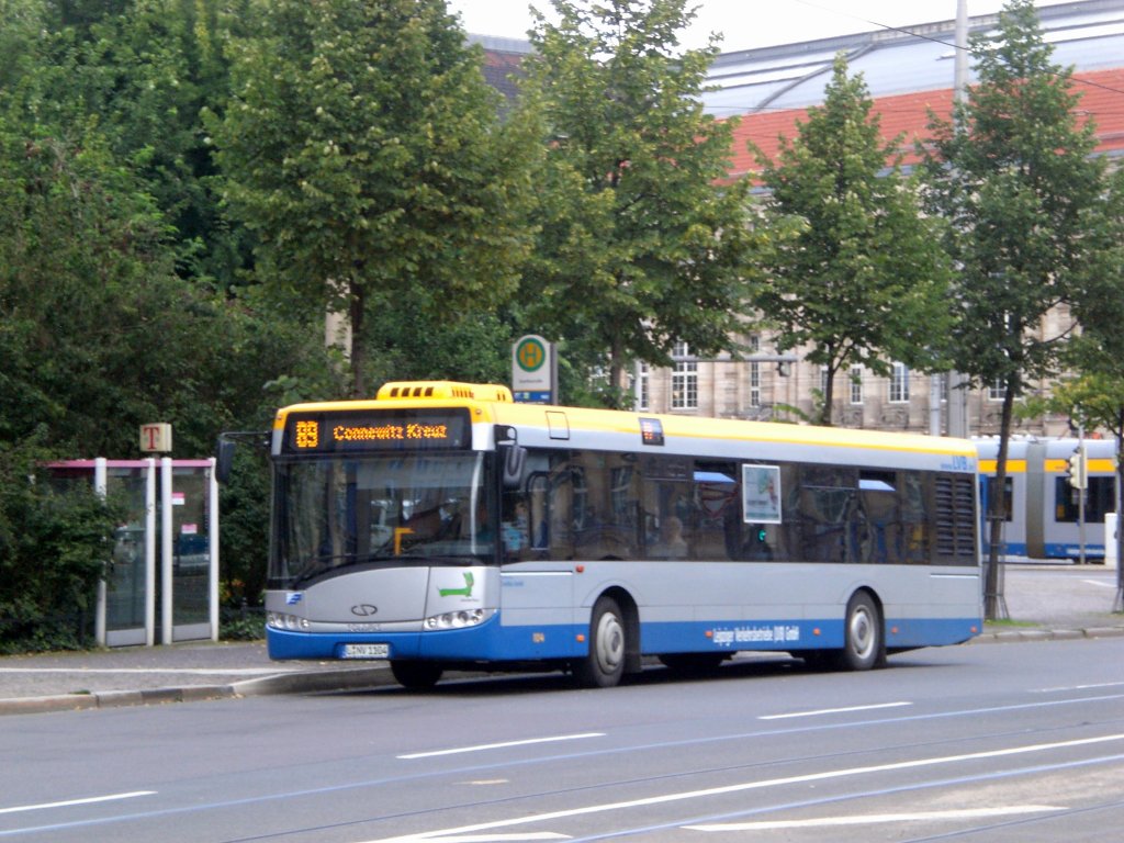 Solaris Urbino auf der Linie 89 nach Connewitz Kreuz am Hauptbahnhof.