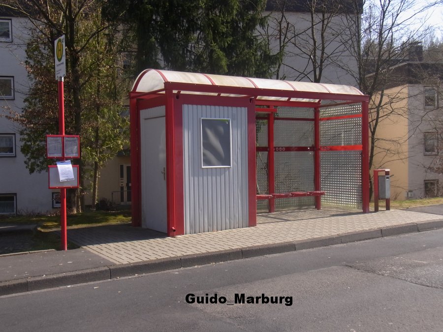 Stadt Marburg Bushaltestelle Pommernweg Endhaltestelle Richtsberg