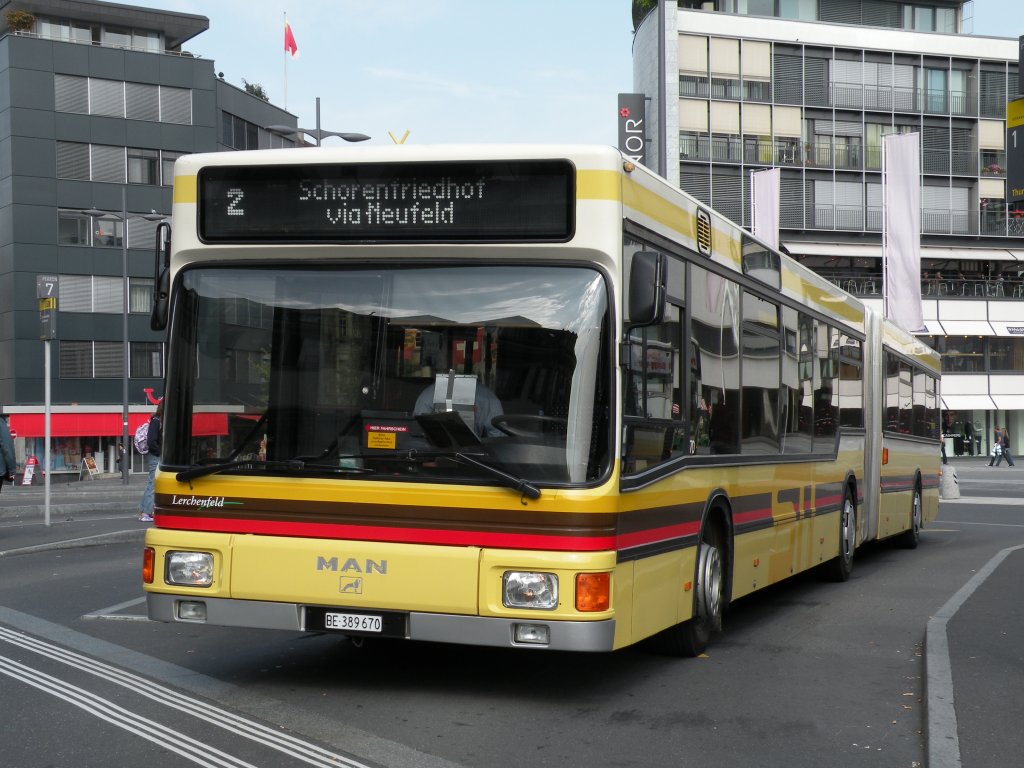 STI Bus BE 389670 Nr.70 im Einsatz auf der Linie 2. Die Aufnahme stammt vom 01.10.2009.