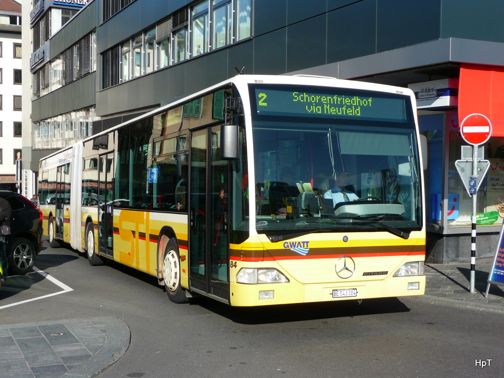 STI - Mercedes Citaro Nr.84  BE 543384 bei der zufahrt zu den Bushaltestellen beim Bahnhof Thun am 06.11.2010