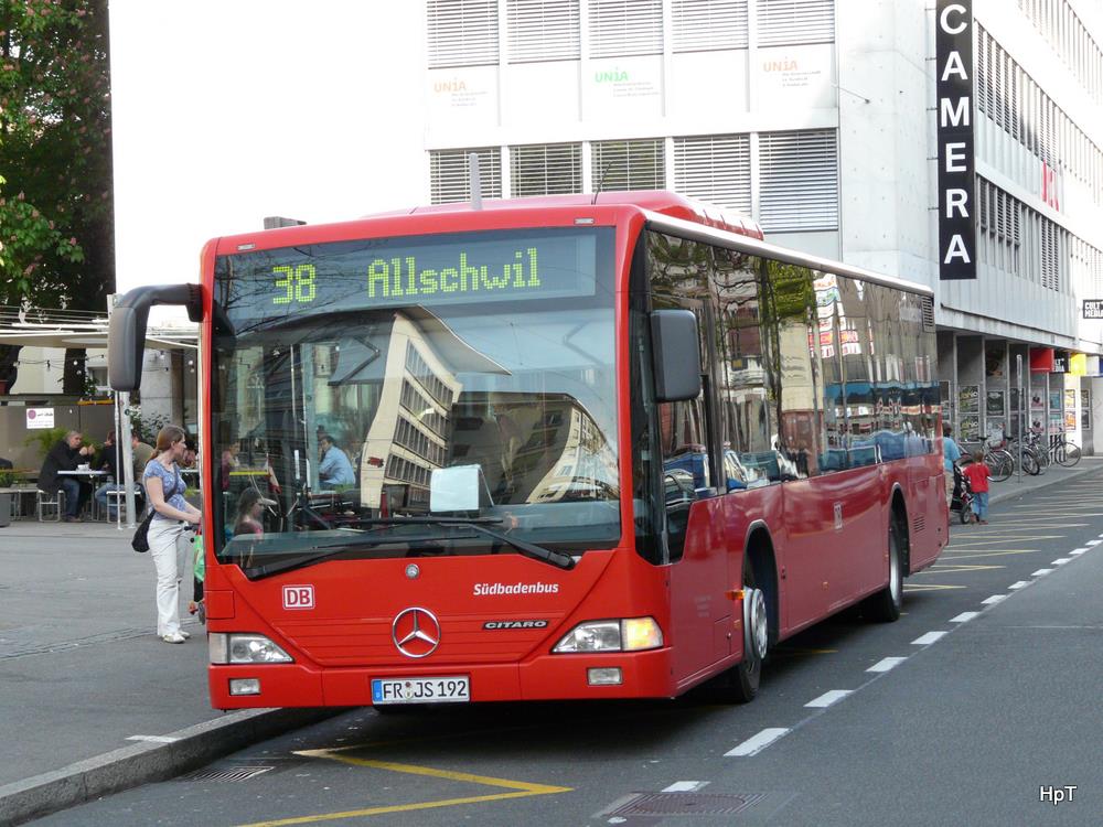 Sdbadenbus - Mercedes Citaro FR:JS 192 unterwegs auf der Linie 38 in der Stadt Basel am 29.04.2010