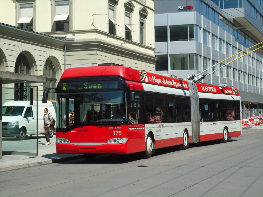 SW Winterthur Nr. 175 Solaris Gelenktrolleybus am 22. August 2010 Winterthur, Hauptbahnhof