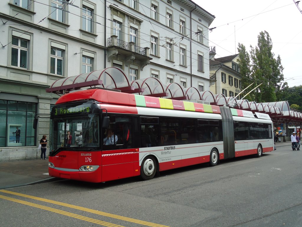 SW Winterthur Nr. 176 Solaris Gelenktrolleybus am 15. September 2010 Winterthur, Hauptbahnhof
