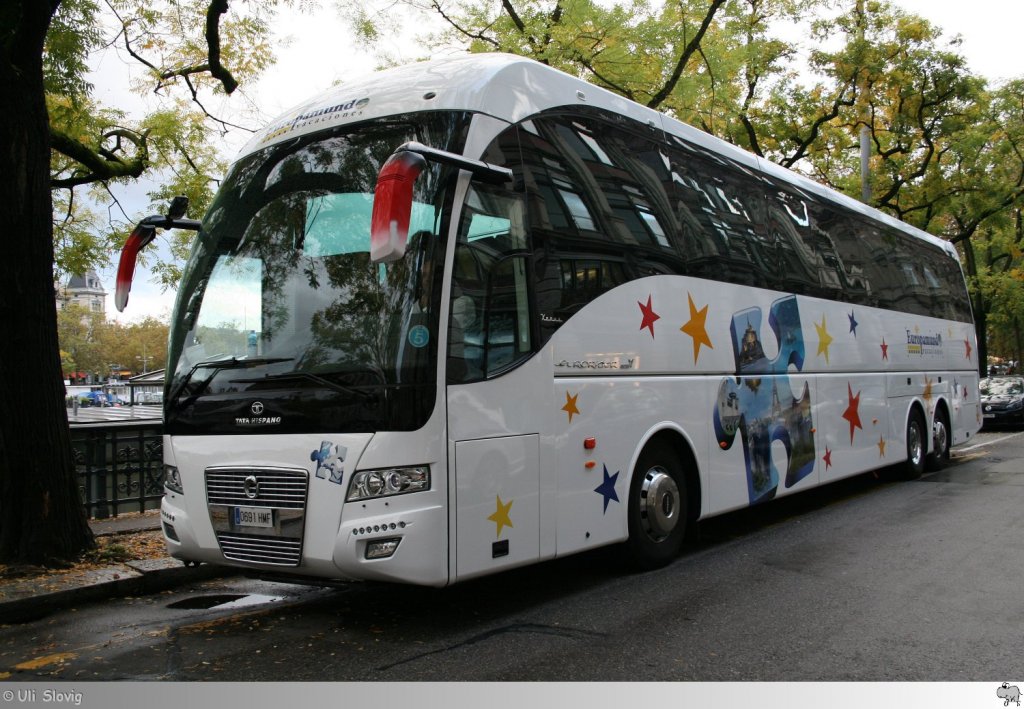 Tata Hispano Xerus Eurorider / Iveco Irisbus  Europamund Vacaciones , aufgenommen am 12. Oktober 2012 in Zrich. 