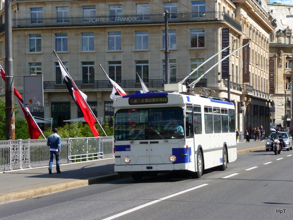 TL - FBW Trolleybus Nr.721 unterwegs auf der Linie 4 in Lausanne am 09.09.2010