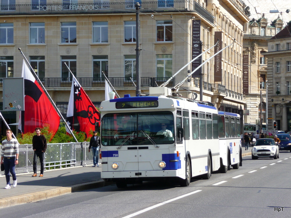 TL - FBW Trolleybus Nr.750 unterwegs auf der Linie 7 in Lausanne am 09.09.2010