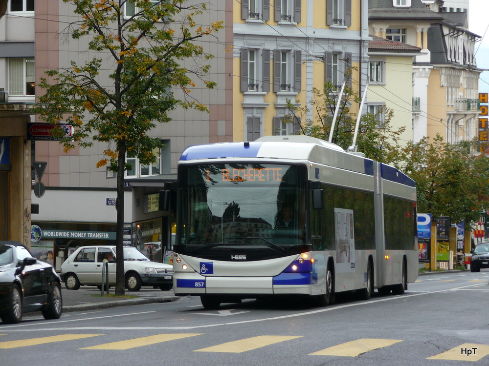 TL - Hess-Swisstrolley BGT-N2C Nr.857 unterwegs auf der Linie 1 am 09.09.2010