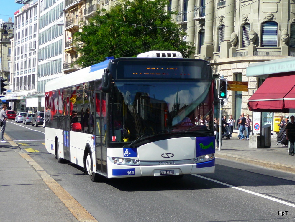 TL - Solaris Bus Nr.164  VD 242592 unterwegs in Lausanne auf Extrafahrt am 09.09.2010