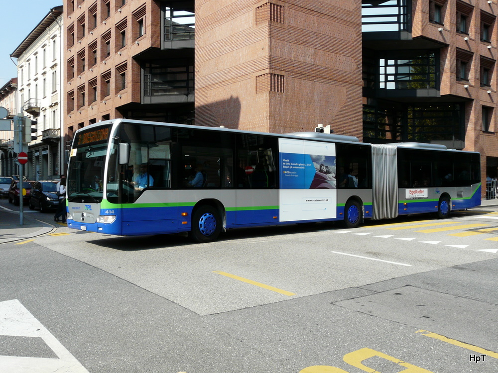 TPL - Mercedes Citaro Nr.414  TI 139809 unterwegs in der Stadt Lugano am 30.09.2011