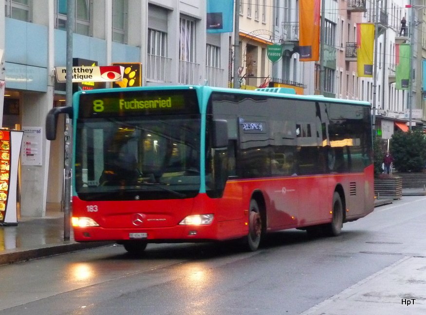 VB Biel - Mercedes Citaro Nr.183  BE 654183 unterwegs auf der Linie 8 in Biel am 29.01.2010