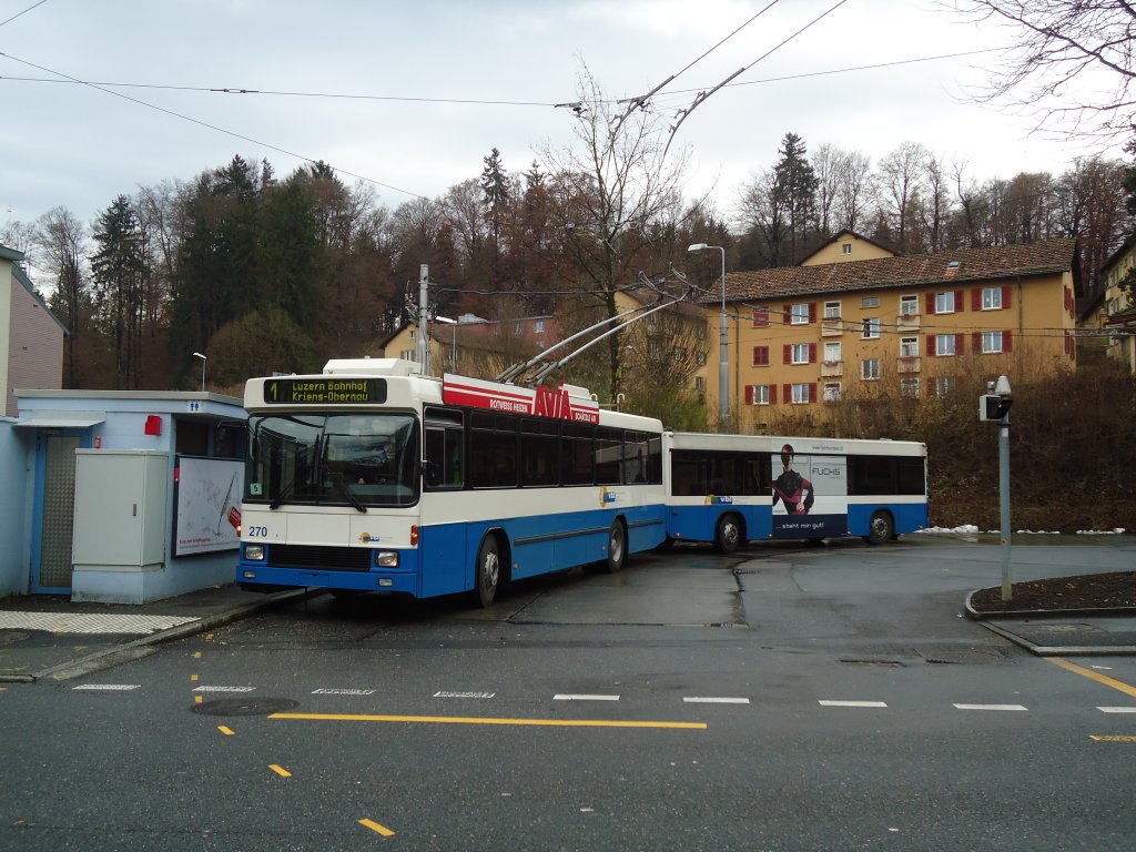 VBL Luzern Nr. 270 NAW/R&J-Hess Trolleybus am 8. Dezember 2010 Luzern, Maihof
