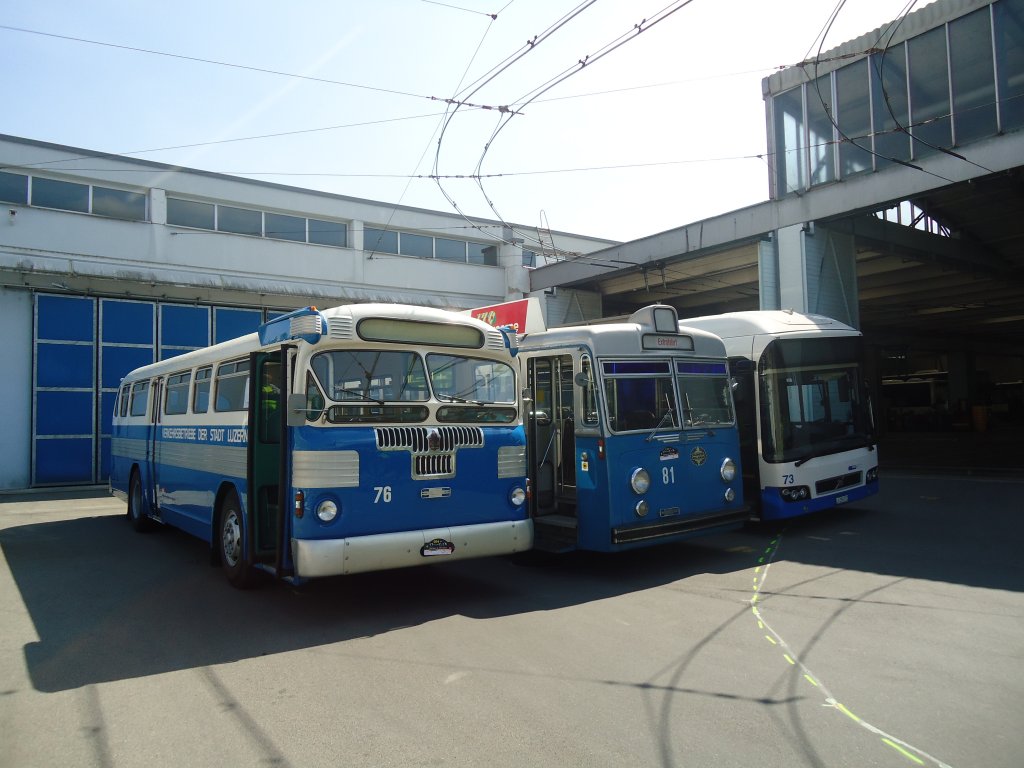 VBL Luzern - Nr. 76 - Twin Coach am 2. Juni 2012 in Luzern, Depot