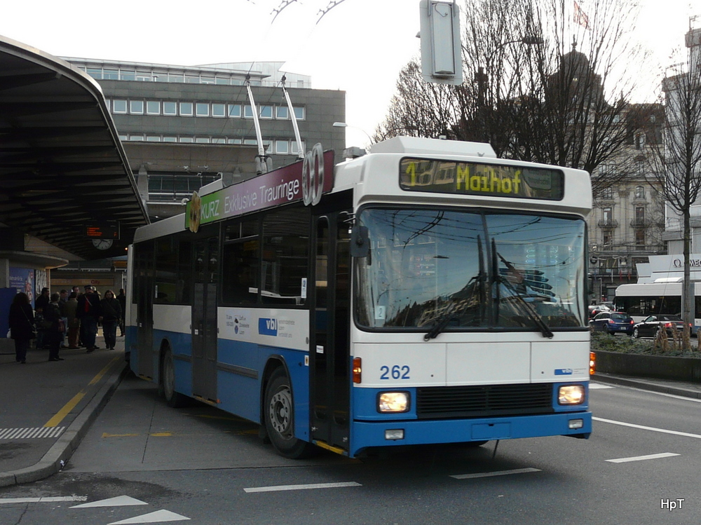 VBL - NAW-Hess Trolleybus Nr.262 unterwegs auf der Linie 1 am 15.01.2011
