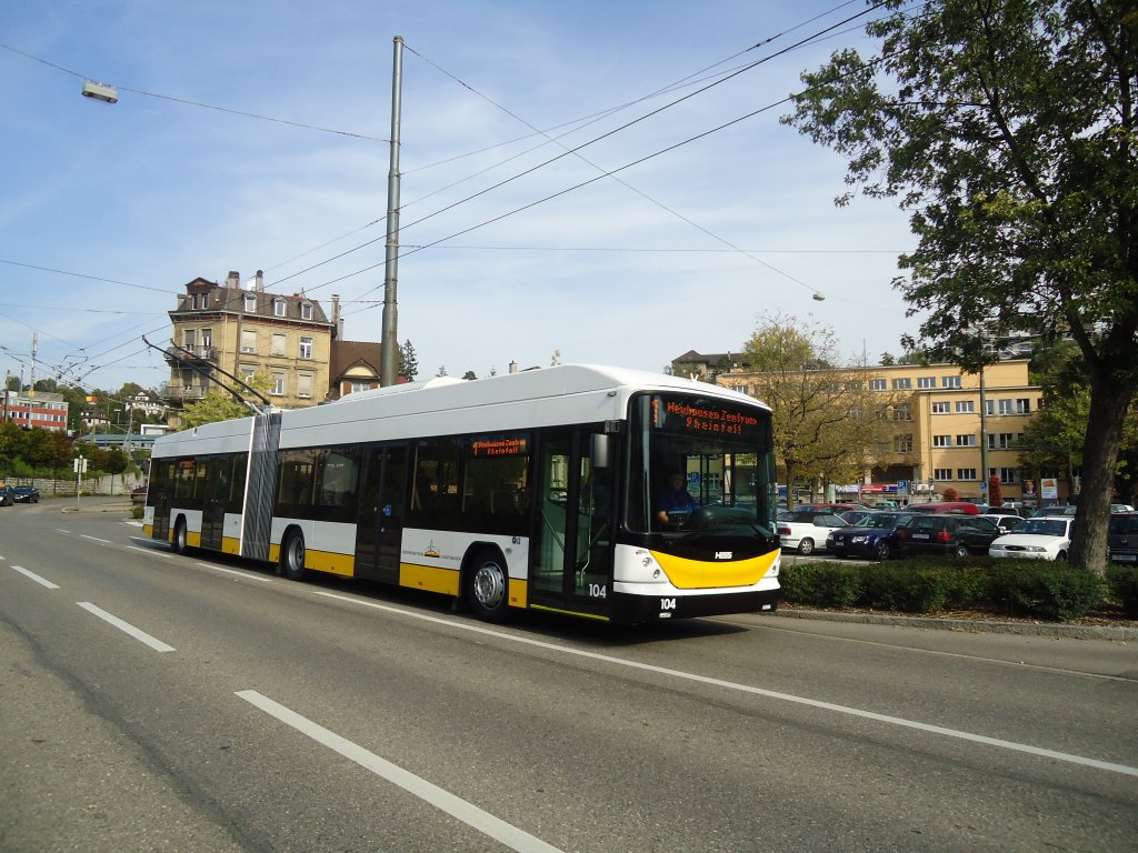 VBSH Schaffhausen - Nr. 104 - Hess/Hess Gelenktrolleybus am 25. September 2011 in Schaffhausen, Adlerstrasse
