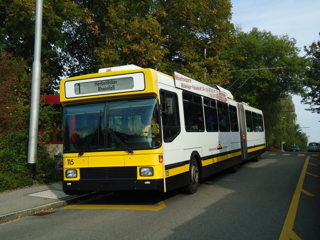 VBSH Schaffhausen - Nr. 115 - NAW/Hess Gelenktrolleybus am 25. September 2011 in Schaffhausen, Hohenstoffel