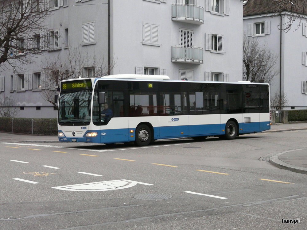 VBZ - Mercedes Citaro  Nr.609 ZH 745609 unterwegs auf der Linie 89 in Zrich Altstetten am 01.01.2013