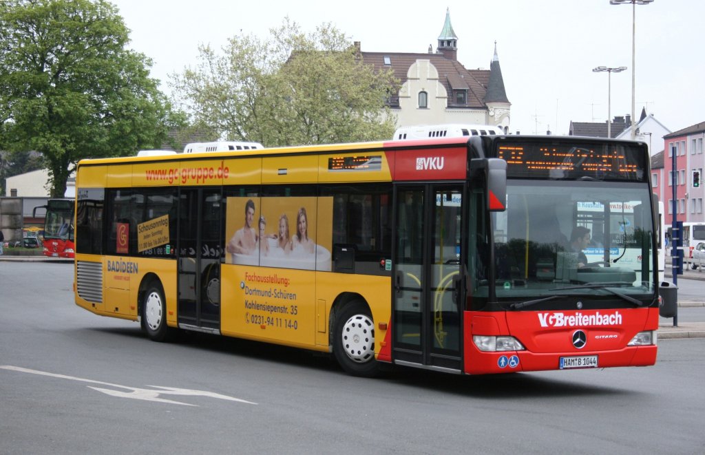 VGBreitenbach (HAM B 1044) macht Werbung fr die GC-Gruppe.
aufgenommen am Bahnhof Schwerte.
8.5.2010