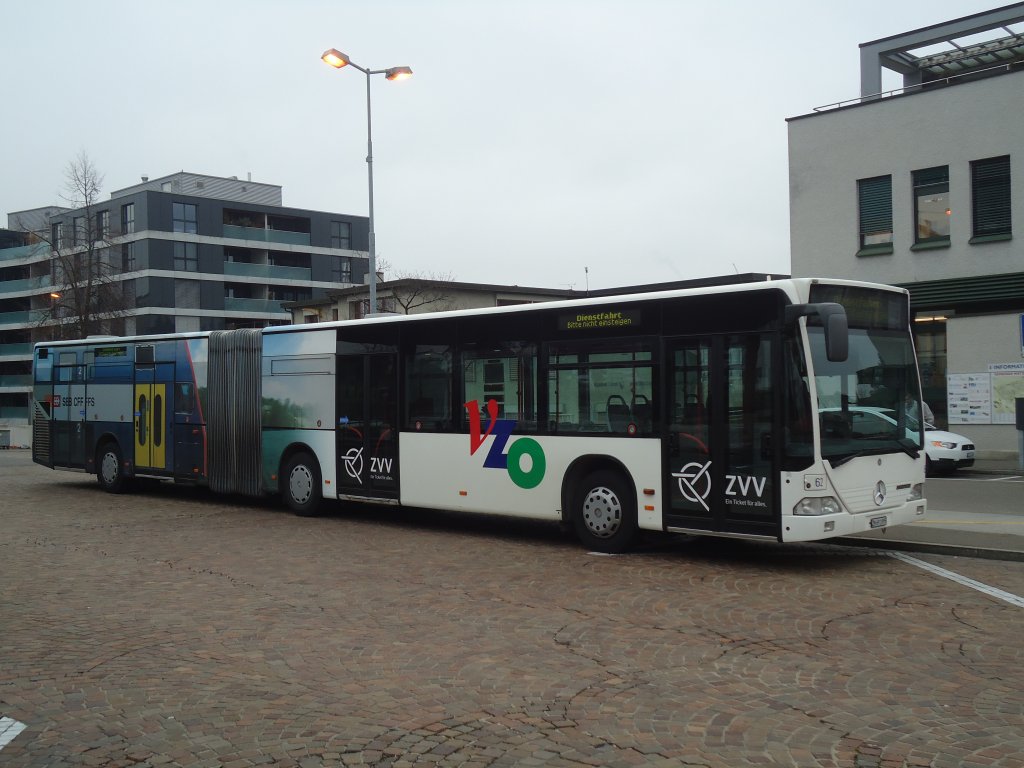 VZO Grningen - Nr. 62/ZH 691'895 - Mercedes Citaro am 24. November 2011 beim Bahnhof Wetzikon