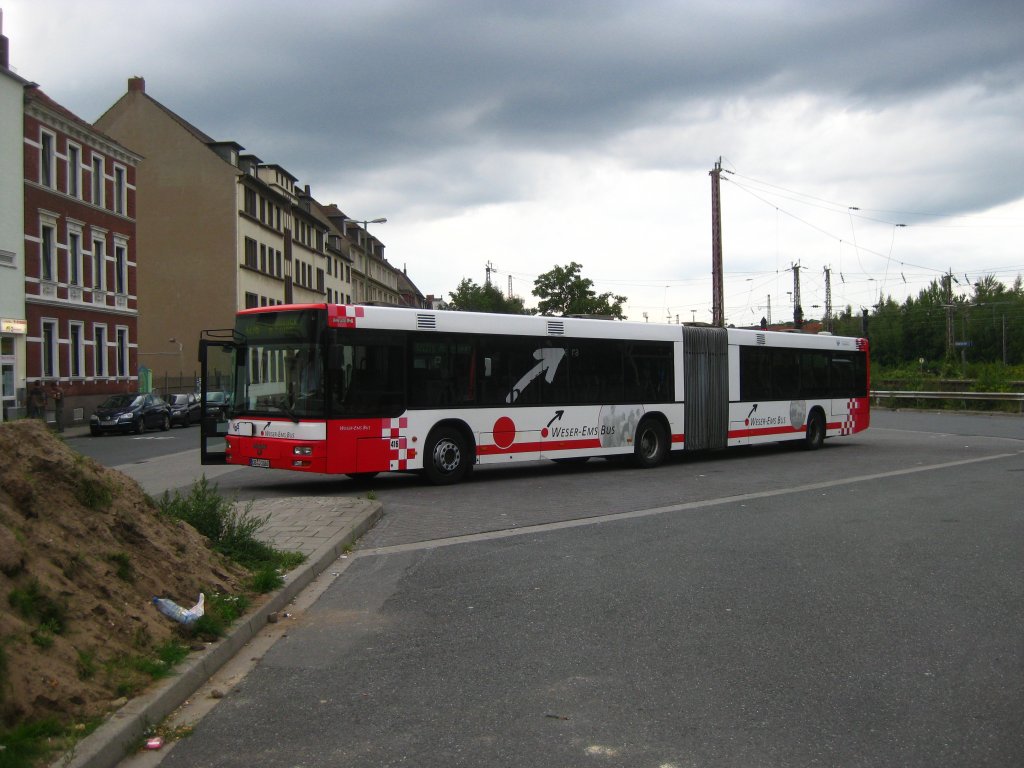 Wagen 416 der Weser-Ems Busverkehr (DB Stadtverkehr) bei einer Pause am Hbf Osnabrck.