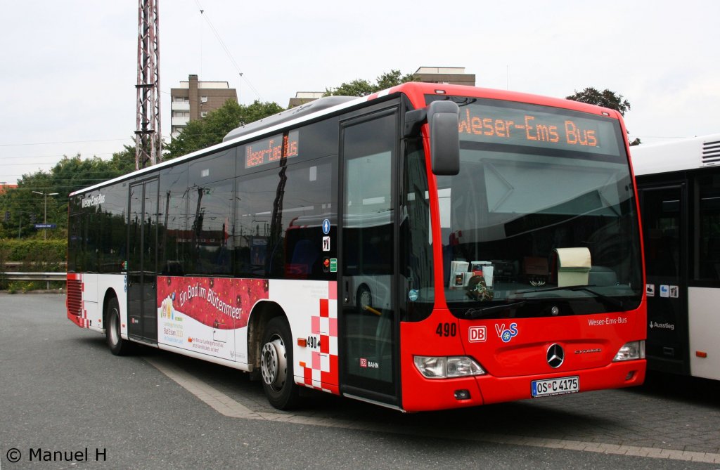 Weser Ems Bus 490 (OS C 4175) mit Werbung fr die Landesgartenschau in Bad Essen 2010.
Aufgenommen am HBF Osnabrck, 19.9.2010.