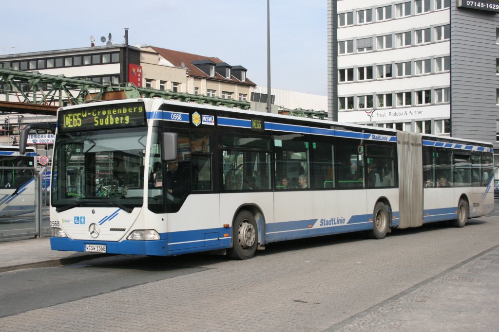 WSW 0568 (W SW 1568) am HBF Wuppertal, 17.3.2010.