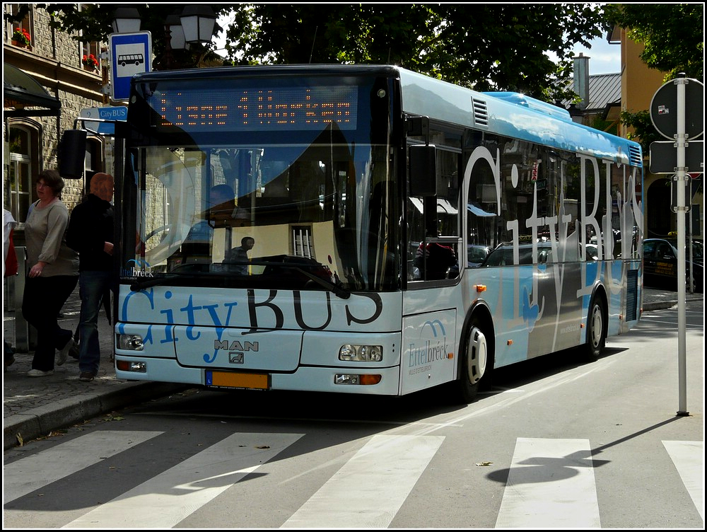 (WV 2035) Der Citybus von Ettelbrck aufgenommen am Bahnhof kurz vor der Abfahrt am 29.08.2009.