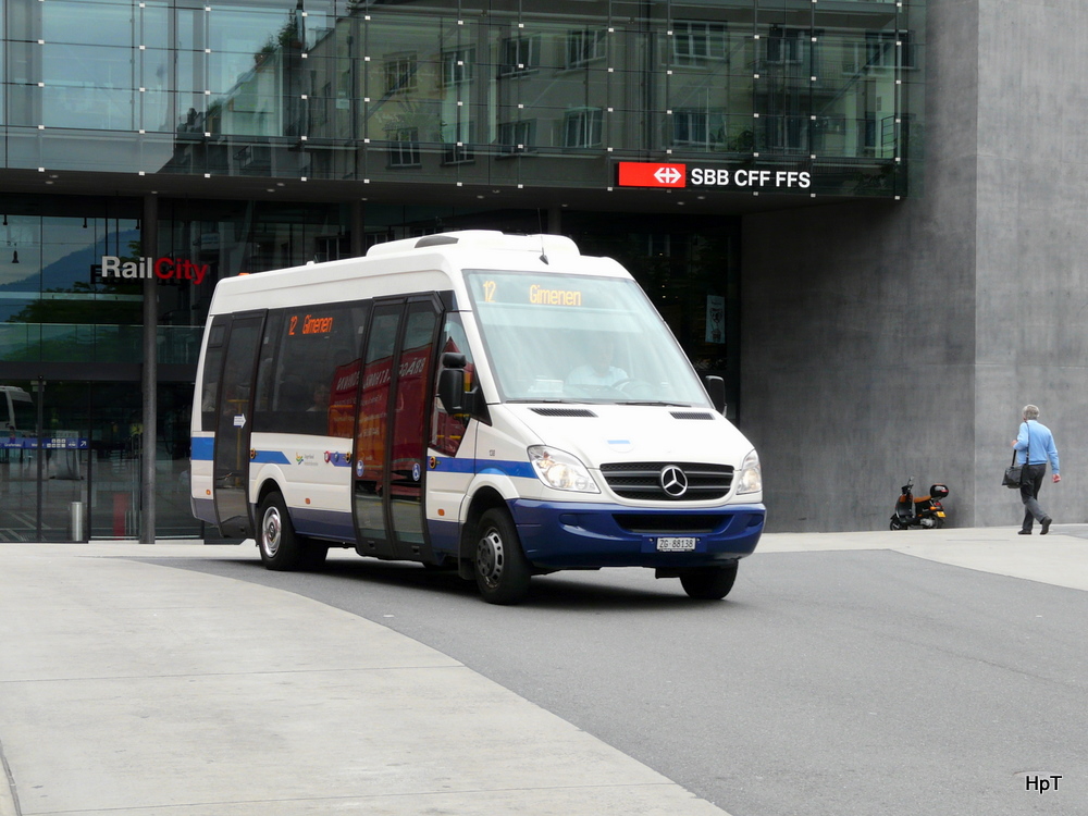 Zugerland - Mercedes Sprinter Nr.138  ZG 88138 unterwegs auf der Linie 12 in der Stadt Zug am 17.05.2011