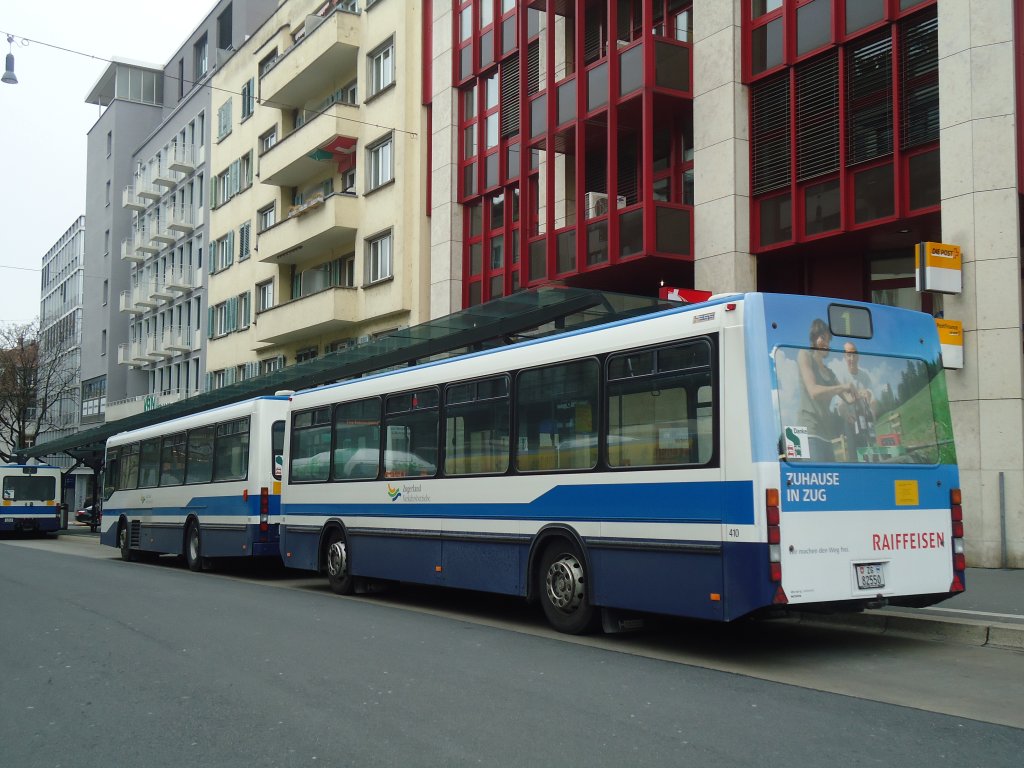 ZVB Zug - Nr. 410/ZG 82'550 - Lanz+Marti/Hess Personenanhnger (ex Nr. 110) am 6. Mrz 2012 beim Bahnhof Zug