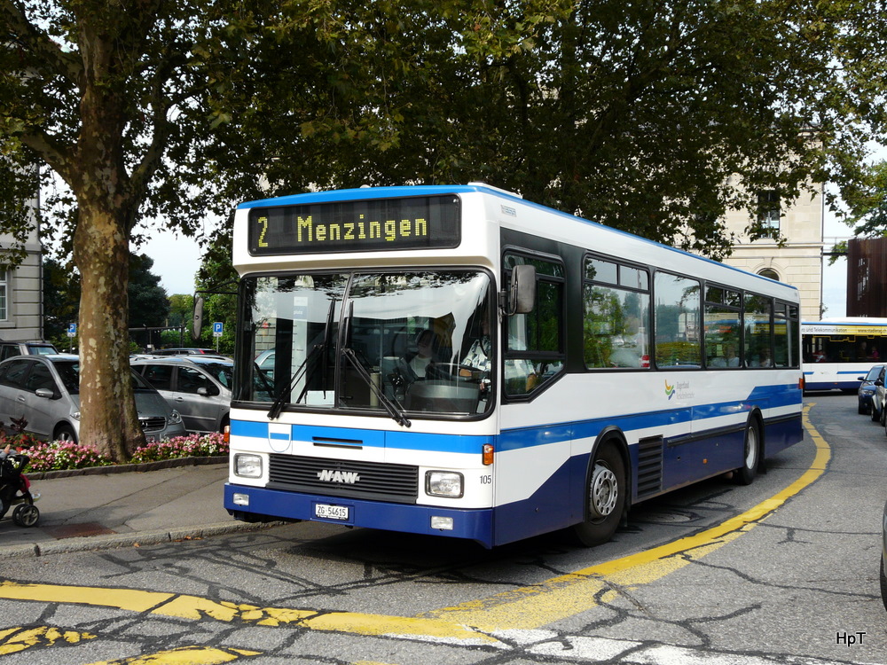 ZVB Zugerland - NAW Nr.105  ZG 54615 unterwegs in der Stadt Zug am 20.08.2010