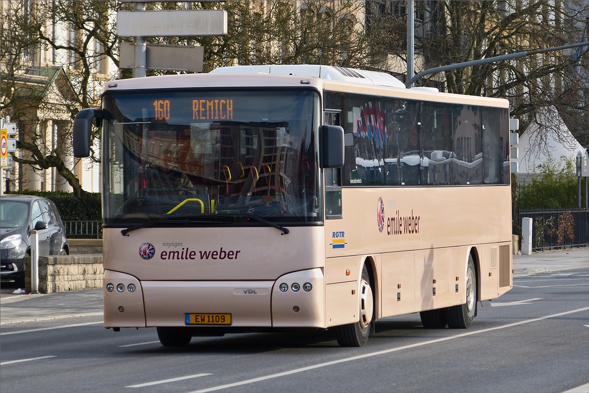 . EW 1109,  VDL Bova  von Emile Weber, gesehen in den Straen der Stadt Luxemburg.  06.02.2015