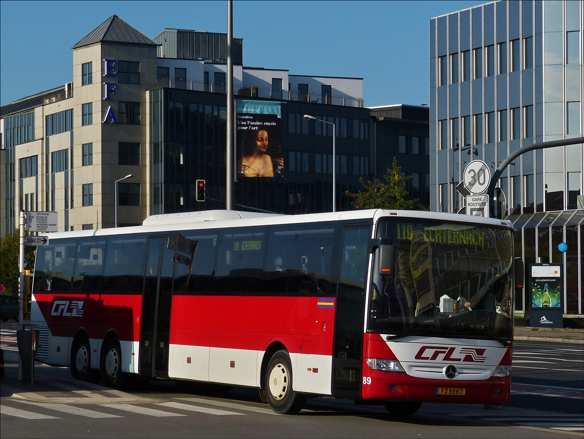 . FZ 8867  Mercedes Benz Integro der CFL aufgenommen am Bahnhof in Luxemburg am 30.08.2014.