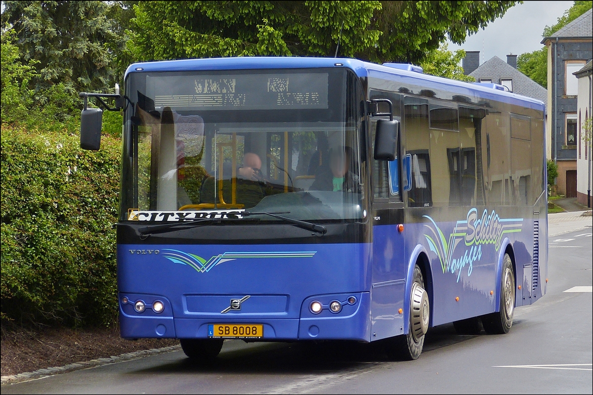 . SB 8008  Volvo B7R der Busfirma Schiltz als Citybus in Wiltz im Einsatz. 12.05.2014