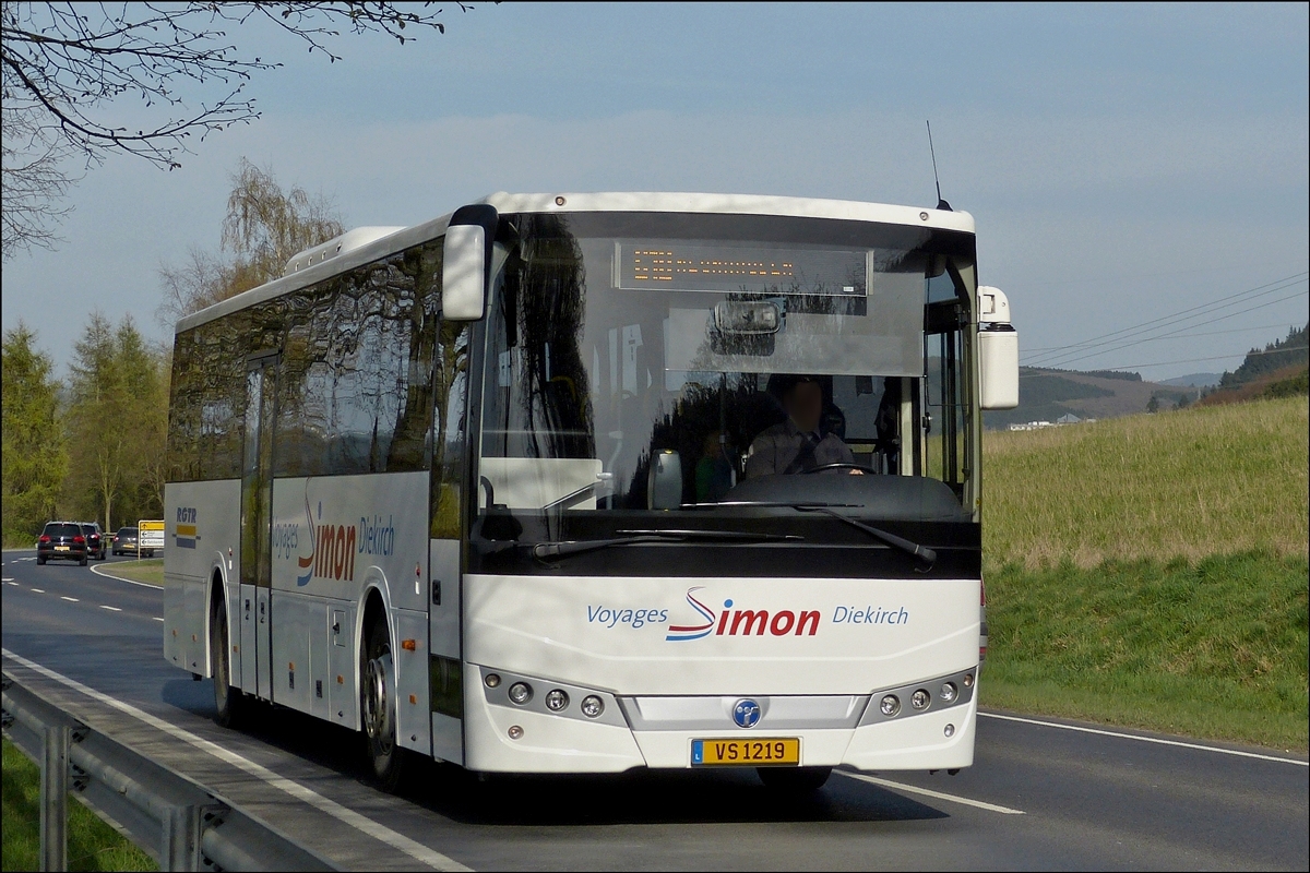 .  VS 1219  Temsa Tourmalin von Voyages Simon aus Diekirch unterwegs in der Nhe von Wiltz am 02.04.2014