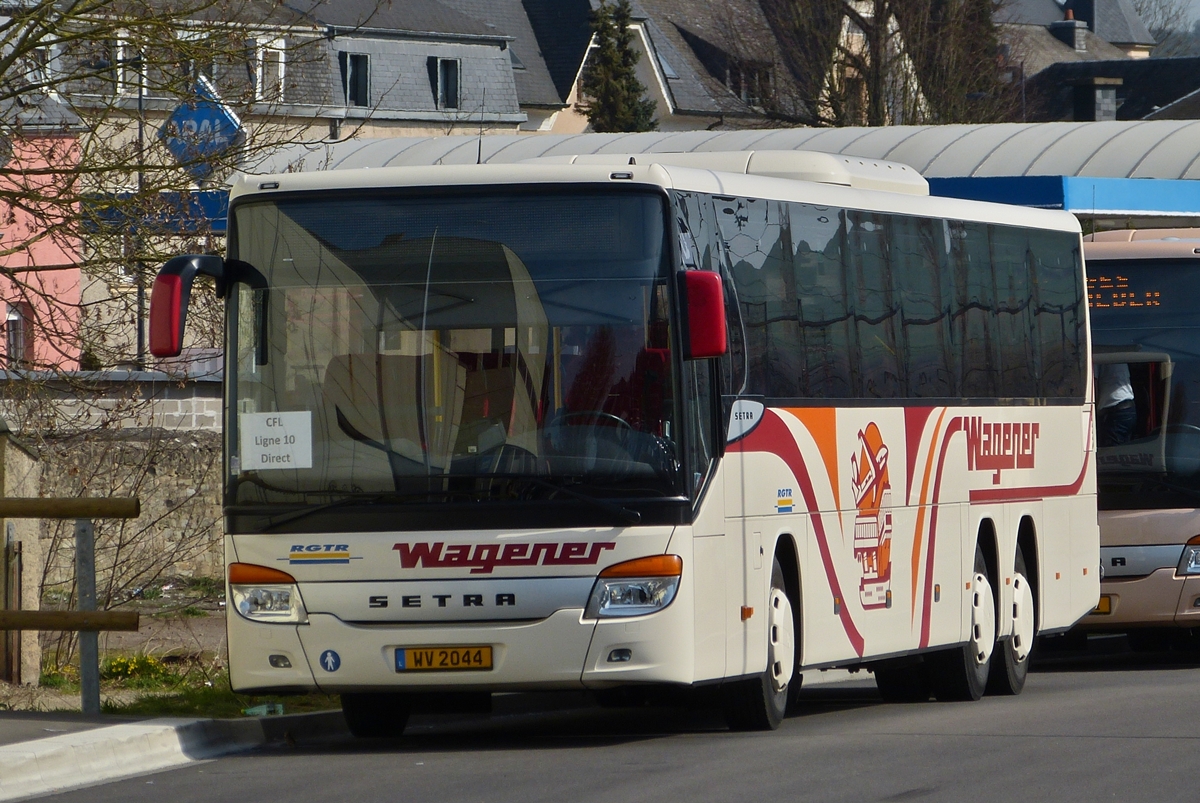 . WV 2044, Setra S419 UL von Voyages Wagener im Einsatz als SEV zwischen Ettelbrck und Lorentzweiler.  Ettelbrck am 09.04.2015