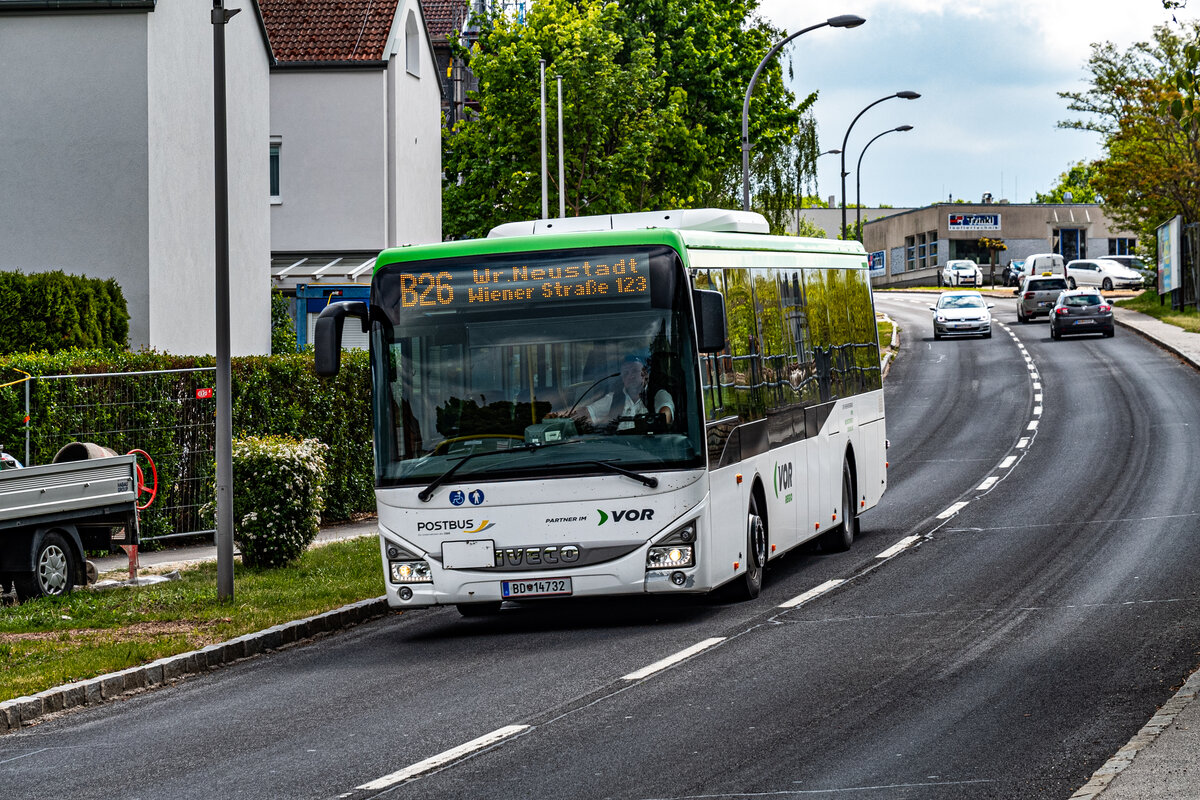 22.04.2024: Postbus Wagen 14732 als B26 Richtung Wr. Neustadt