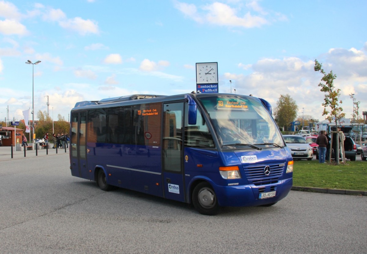 3.11.2013 Rostock Hbf. DB Destino der Regionalbus Güstro GmbH (Rebus)