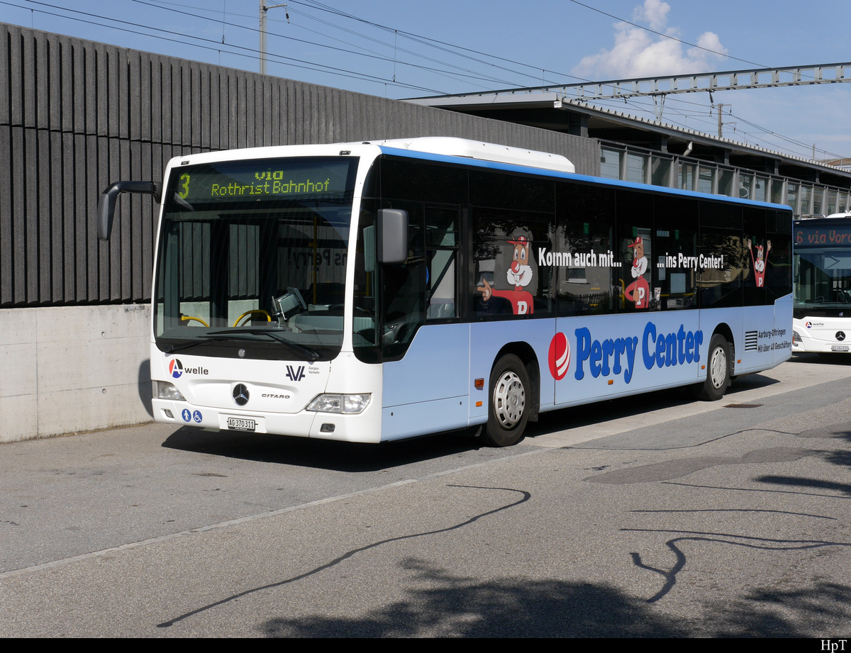 Aargau Verkehr - Mercedes Citaro AG 370311 unterwegs auf der Linie 3 beim Bahnhof Rothrist am 18.9.2018