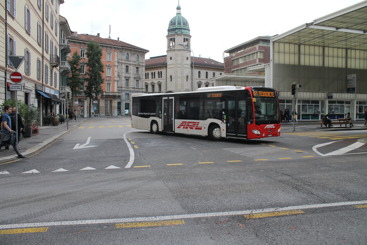 ARL Nr. 12 (Mercedes Citaro C2 O530Ü) am 21.10.2023 in Lugano, Centro