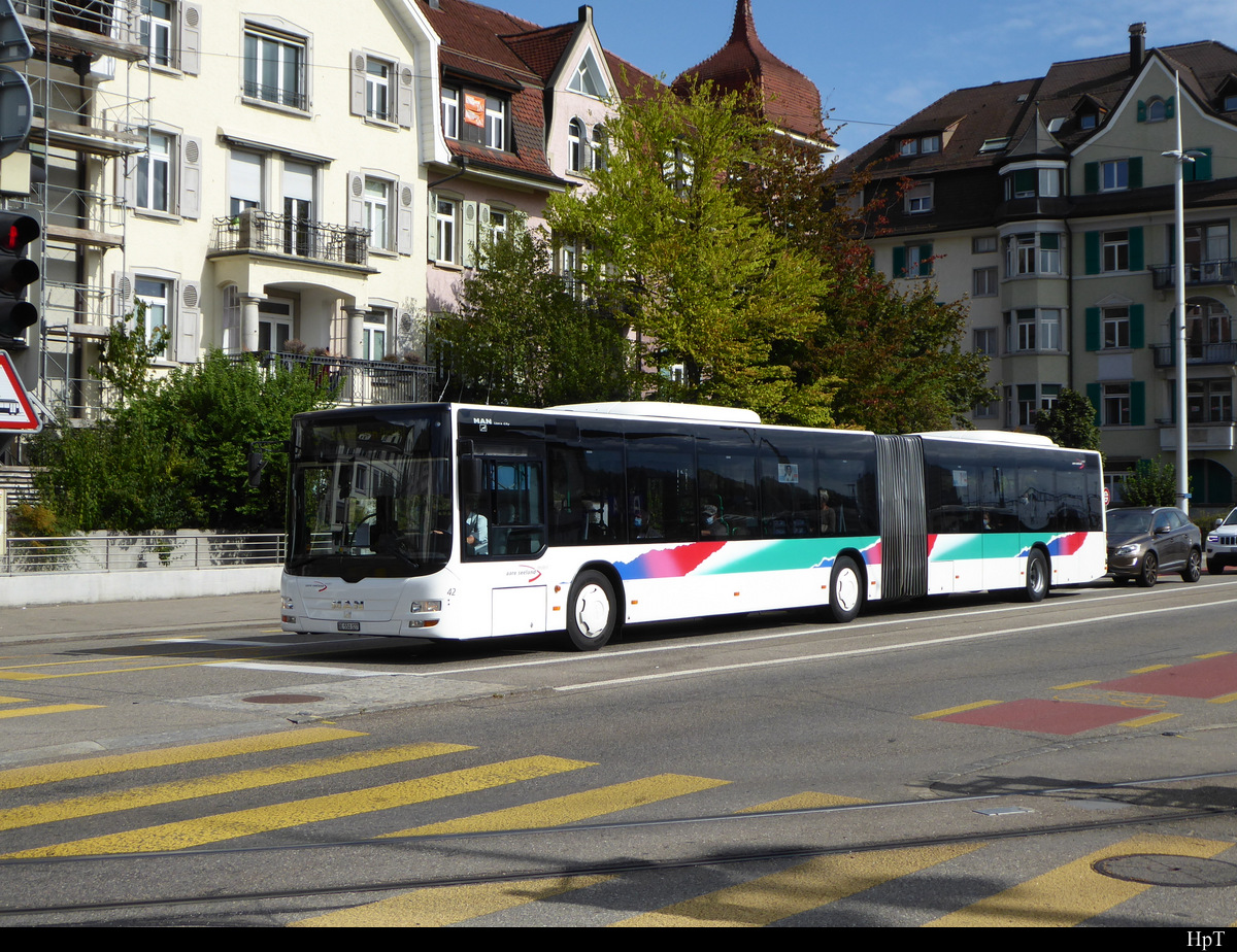 asm Oberaargau - MAN Lion`s City  Nr.42  BE  550327 unterwegs in der Stadt Solothurn am 22.09.2020
