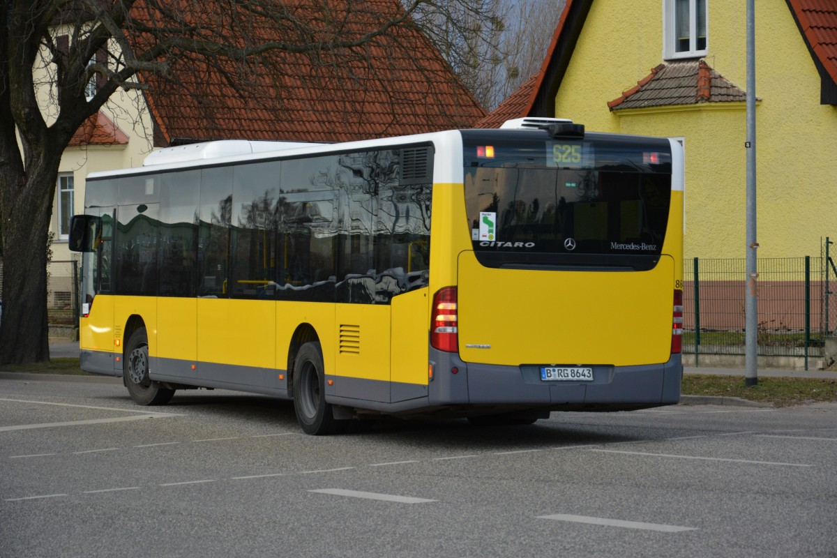 B-RG 8643 unterwegs als SEV in Teltow. Aufgenommen am 16.02.2014 Teltow Stadt.