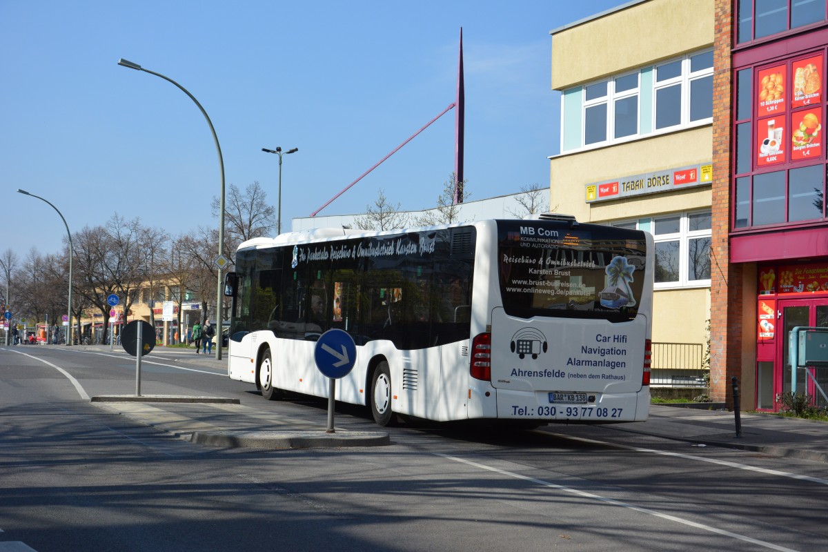 BAR-KB 138 als Ersatzverkehr für die S-Bahnlinien 7 und 75. Aufgenommen am 30.03.2014 S Bahnhof Friedrichsfelde Ost.