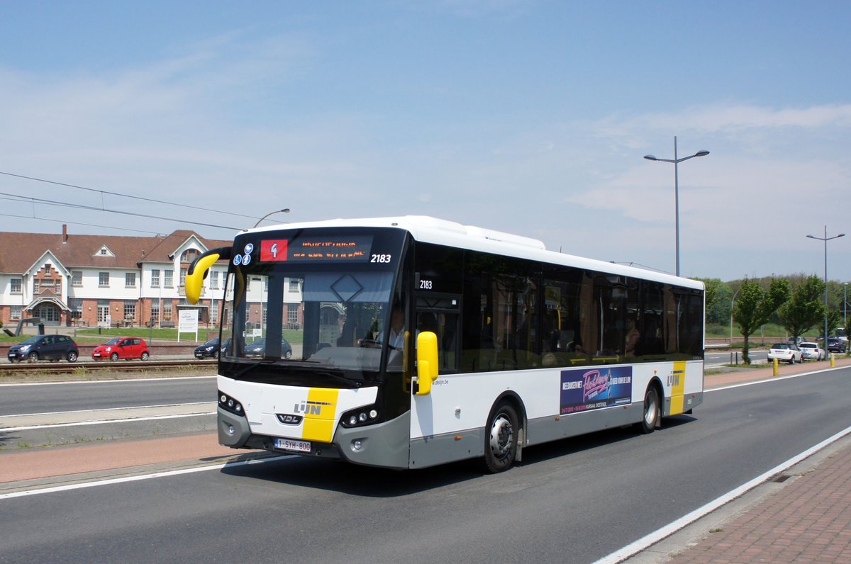 Belgien / Bus Oostende / Bus Ostende: VDL Citea SLE 120 von De Lijn, aufgenommen im Mai 2018 im Stadtgebiet von Ostende.