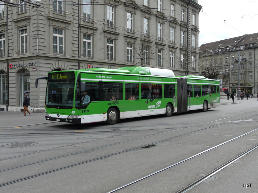 Bern mobil - Mercedes Citaro Nr.856 BE 671856 unterwegs auf der Linie 19 in der Stadt Bern am 01.03.2014