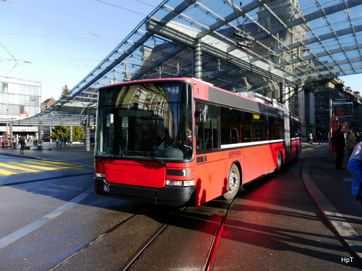 Bern Mobil - Noch sind sie unterwegs die NAW Trolley Bus. Hier der NAW Nr.1 unterwegs auf der Linie 12 am 01.01.2018