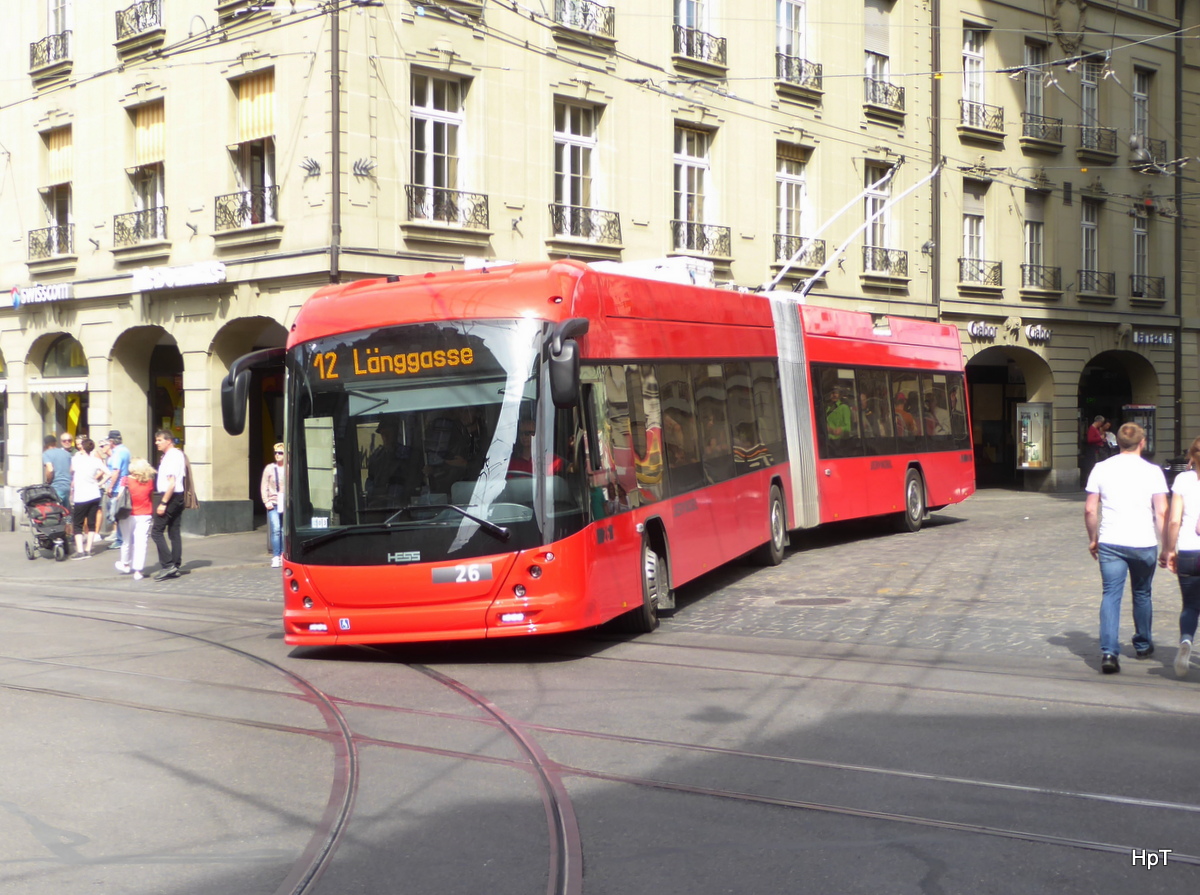 Bern Mobil - Trolleybus Nr.26 unterwegs auf der Linie 12 in der Stadt Bern am 29.04.2018