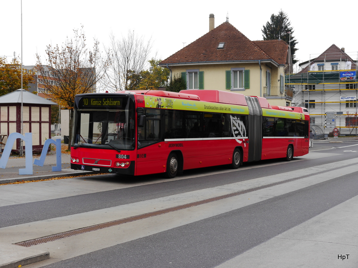 Bern Mobil - Volvo 7700  Nr.804  BE 612804 unterwegs auf der Linie 10 in Köniz am 11.10.2015