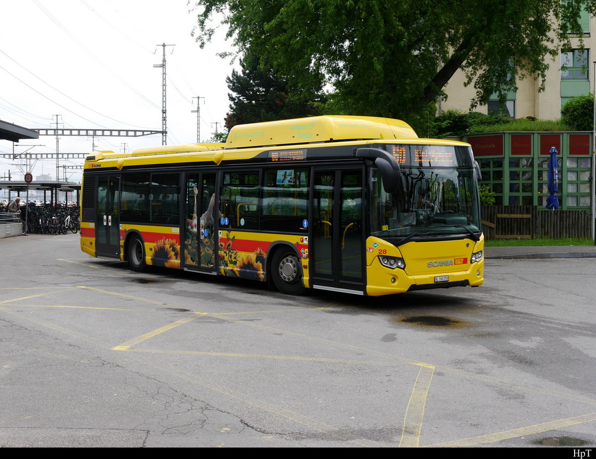 BLS - Scania Citywide CNG  Nr.28 in Muttenz am 17.05.2018