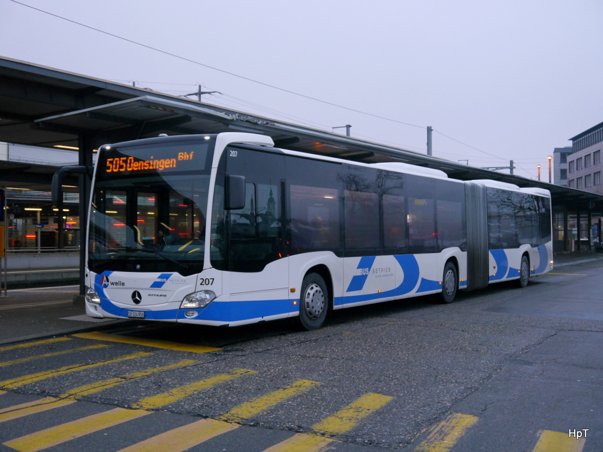 BOGG - Mercedes Citaro  Nr.207  SO  124950 unterwegs auf der Linie 505 vor dem Bahnhof in Olten am 24.01.2016